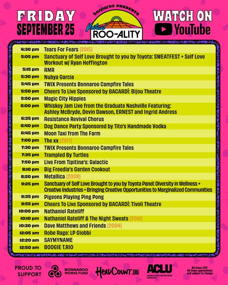 Virtual ROO-ALITY schedule released
